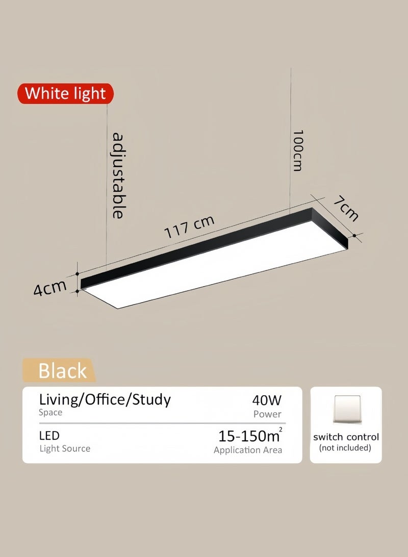 Auraluxi Linear LED Pendant Light – 117cm, 40W Modern Hanging Lamp with Adjustable Cord for Office, Kitchen or Living Room - Image 2